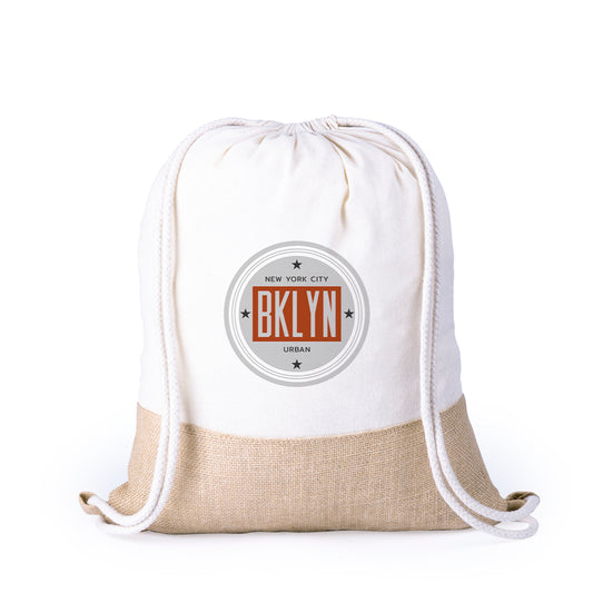 Mochila | Badix | Juta/ Algodão 120 g/ m | 34 x 43 cm