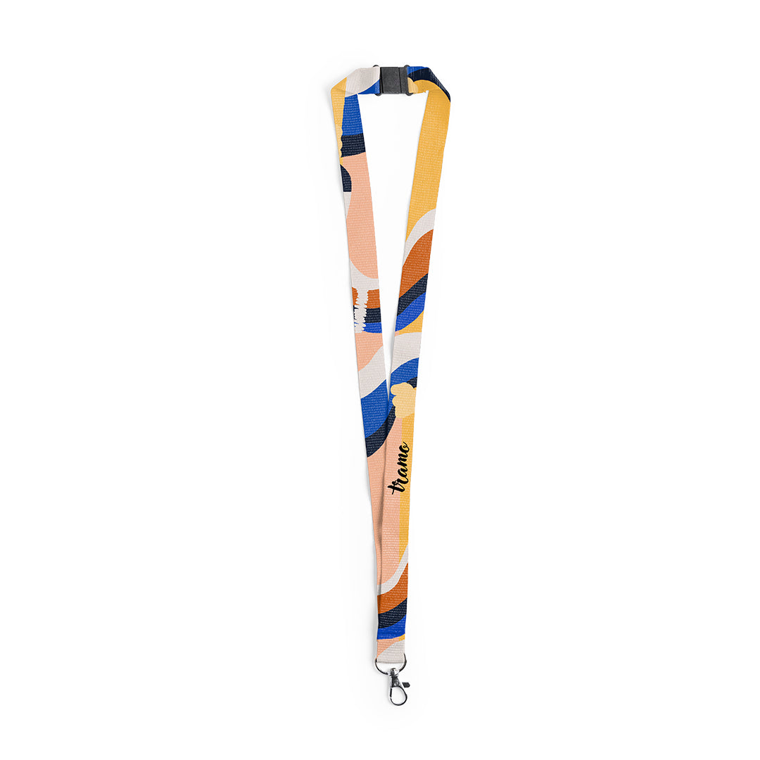 Lanyard Kappi Poliéster - Cierre Seguridad Mosquetón Metal Colores Vivos