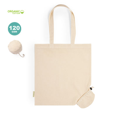 Saco Dobrável Algodão Orgânico 120g/m² Nepax | Alças 70cm Reforçadas 9kg | 38x42cm | Brinde Eco