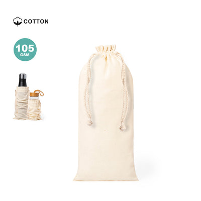 Saco Garrafa Algodão Natural 105g/m² Marcex | Fecho Cordão | 12x33cm | Brinde Enoturismo
