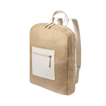 Mochila | Marnel | Juta/ Algodão | 32 x 7 x 40 cm