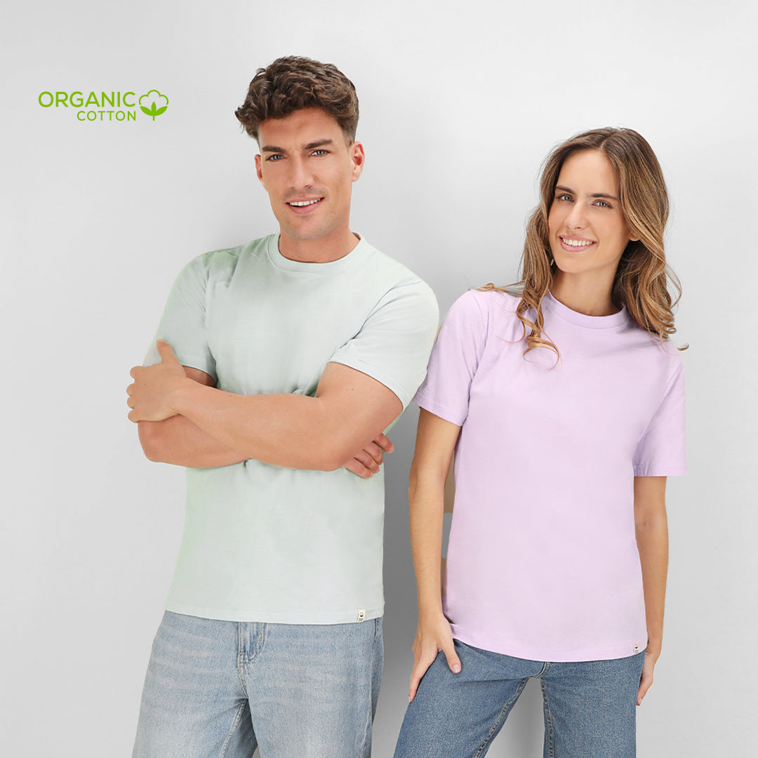 T-Shirt Algodão Orgânico Certificado Guim | Cores Pastel Unisexo 150g