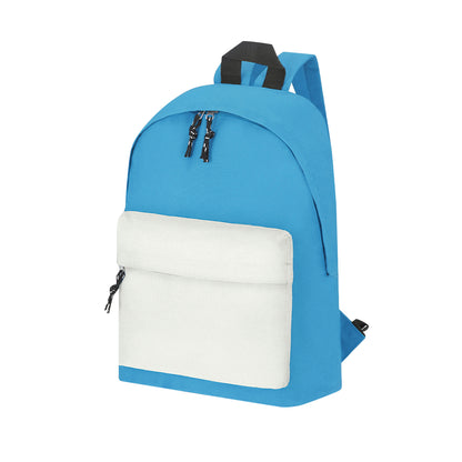 Mochila Poliéster 600D Discover | Bolso Frontal Costas Alcochoadas | 14 Cores | Brinde Corporativo