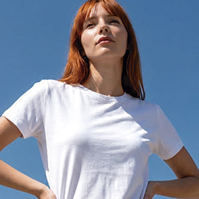 T-shirt Feminina Belice 100% Poliéster Corte Slim toque algodão | Sublimação Personalizável