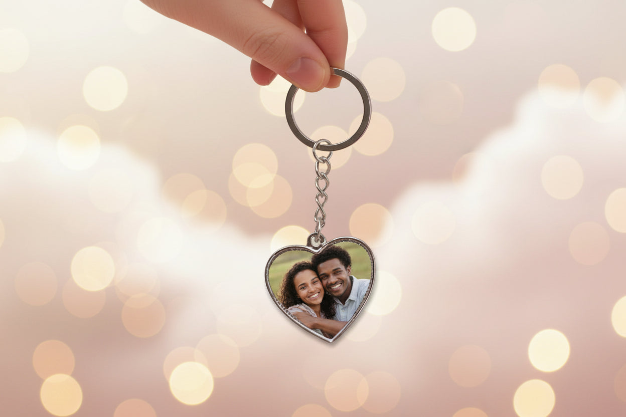 Porta-Chaves Metal Sublimação Branco - Argola Presentes Datas Especiais