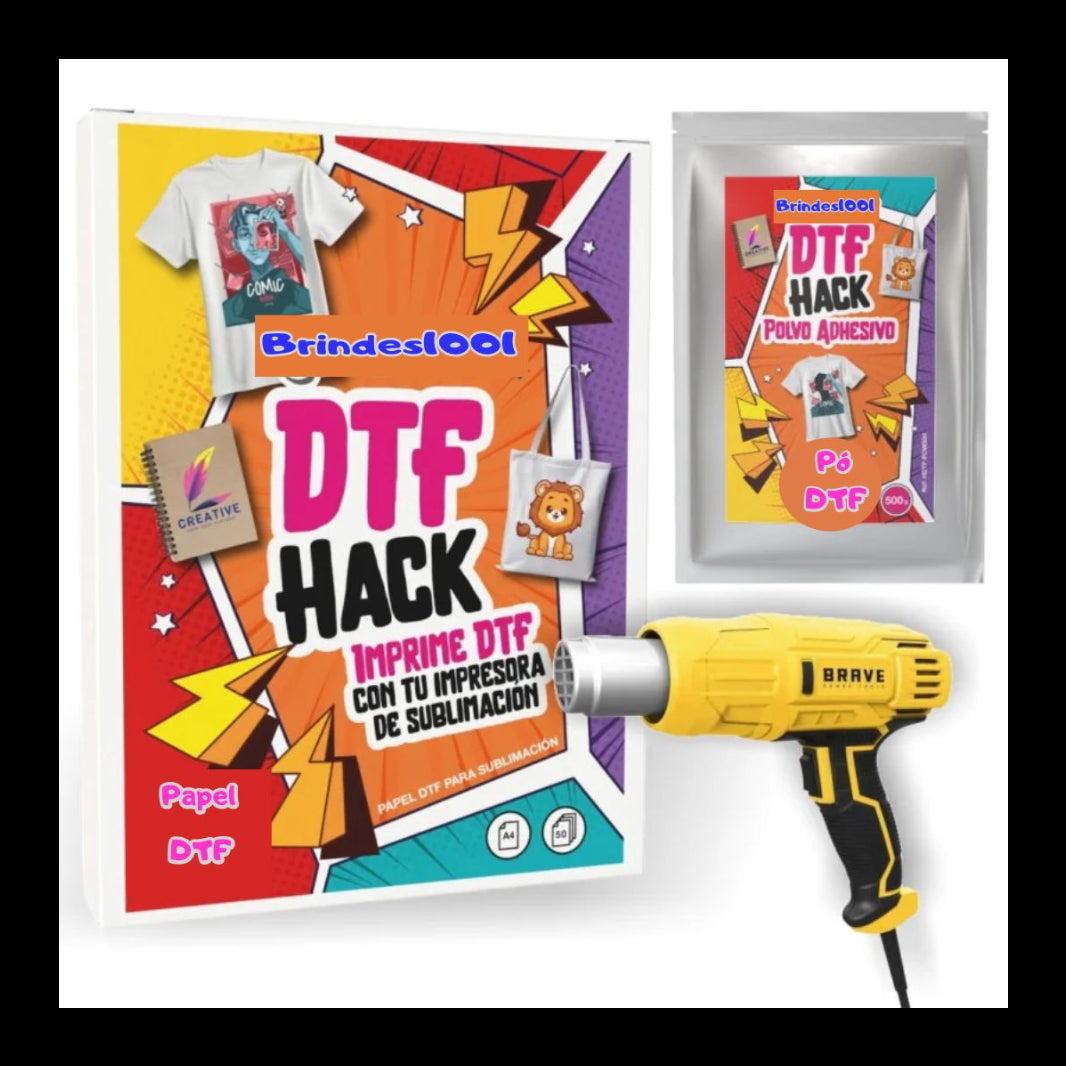 Kit DTF Hack A4 Completo | Sublimação Algodão Madeira Couro – Brindes1001