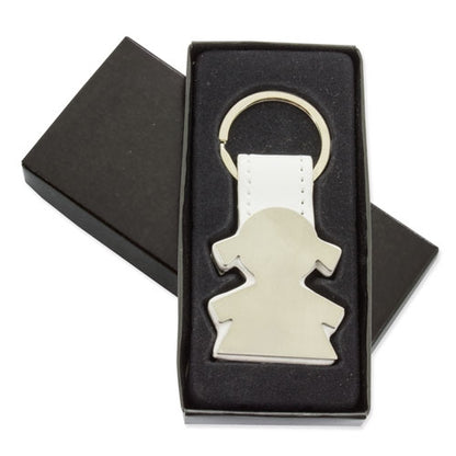 Porta-chaves Metalico Forma Menina "nasca — detalhe