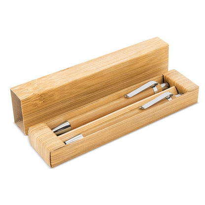 Set Caneta+lapiseira Bambú — Brindes1001