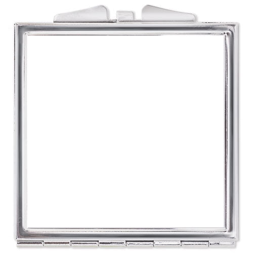 Espelho Quadrado Sublimação Metal Zincado 6x6,7cm | Chapa + Adesivo | Mín. 10 Un.
