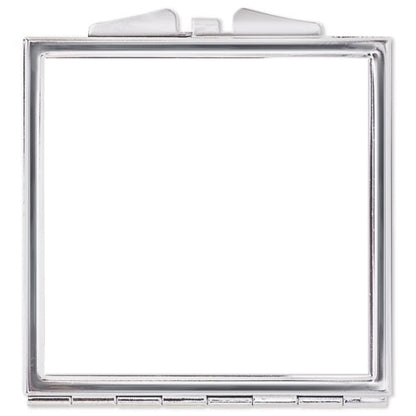 Espelho Quadrado Sublimação Metal Zincado 6x6,7cm | Chapa + Adesivo | Mín. 10 Un.